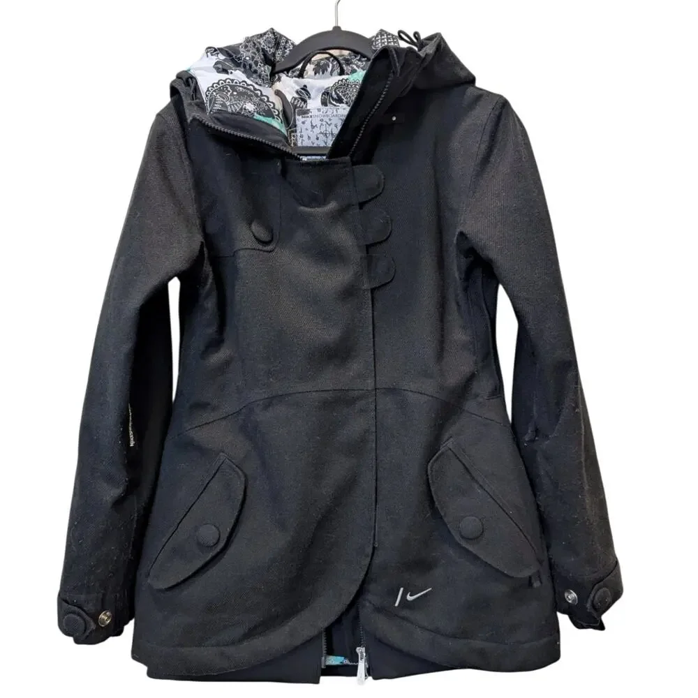 Nike Snowboarding Labelle Black Utility Outdoor Hooded Coat Medium